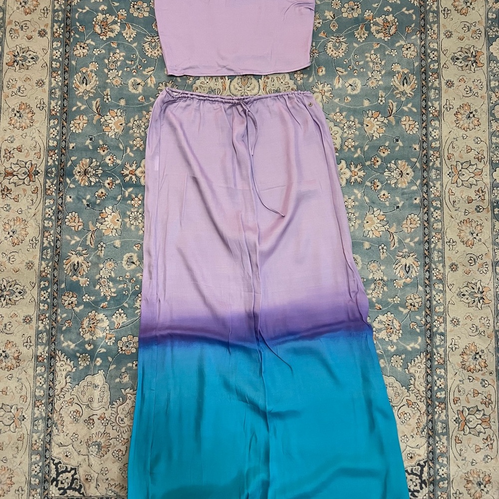 Purple and Blue Two-Piece Set